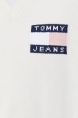 Бавовняна жилетка Tommy Jeans колір білий легкий