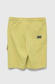 Дитячі бавовняні шорти United Colors of Benetton колір зелений регульована талія (3291867)