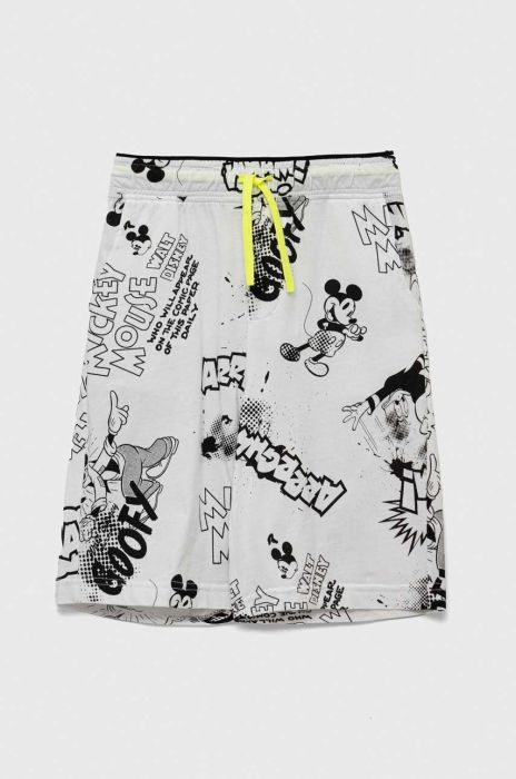 Дитячі бавовняні шорти United Colors of Benetton колір білий регульована талія (3285662)