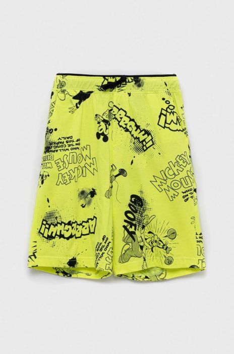 Дитячі бавовняні шорти United Colors of Benetton колір зелений регульована талія (3285664)