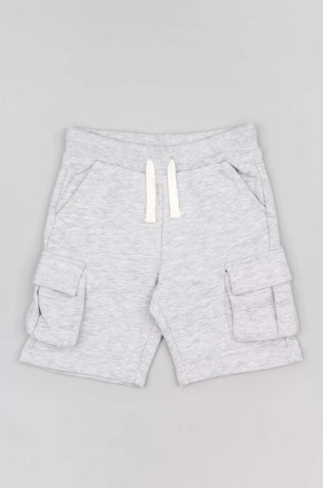 Дитячі бавовняні шорти zippy колір сірий регульована талія