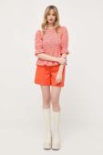 Шорти Notes du Nord жіночі колір помаранчевий однотонні висока посадка