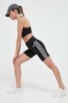 Шорти для тренувань adidas Performance Training Essentials Жіночі колір чорний з аплікацією висока посадка Шорти для тренувань adidas Performance Training Essentials Жіночі колір чорний з аплікацією висока посадка