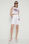 Бавовняні шорти Love Moschino колір білий з аплікацією висока посадка (3285711) Бавовняні шорти Love Moschino колір білий з аплікацією висока посадка (3285711)