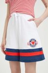 Бавовняні шорти Love Moschino колір білий з аплікацією висока посадка (3196238) Бавовняні шорти Love Moschino колір білий з аплікацією висока посадка (3196238)
