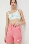 Шорти Guess жіночі колір рожевий однотонні висока посадка (3196242)