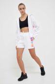 Шорти Guess жіночі колір білий з аплікацією висока посадка