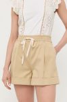 Шорти з домішкою льону Twinset колір бежевий однотонні висока посадка (3167560) Шорти з домішкою льону Twinset колір бежевий однотонні висока посадка (3167560)