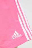 Шорти adidas жіночі колір рожевий з аплікацією висока посадка (2933931)