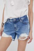 Джинсові шорти Pepe Jeans Thrasher жіночі однотонні середня посадка колір блакитний
