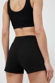 Шорти EA7 Emporio Armani жіночі колір чорний однотонні середня посадка
