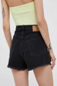 Джинсові шорти Sisley жіночі колір чорний однотонні висока посадка (3307034)