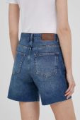 Джинсові шорти United Colors of Benetton жіночі однотонні висока посадка колір блакитний (3329113)