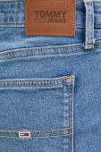 Джинсові шорти Tommy Jeans жіночі однотонні середня посадка колір блакитний (3075110)