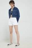 Джинсові шорти Tommy Jeans жіночі колір білий однотонні висока посадка (3071752)