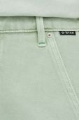 Джинсові шорти G-Star Raw жіночі колір зелений однотонні висока посадка