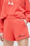 Шорти Champion жіночі колір червоний з принтом висока посадка