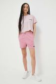 Шорти Ellesse жіночі колір рожевий з аплікацією висока посадка Шорти Ellesse жіночі колір рожевий з аплікацією висока посадка