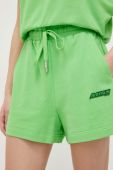 Бавовняні шорти Miss Sixty колір зелений з принтом висока посадка