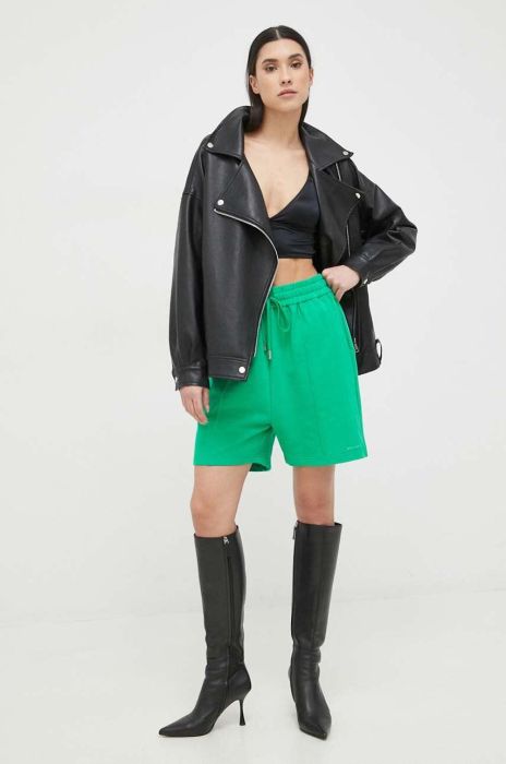 Шорти Miss Sixty жіночі колір зелений однотонні висока посадка