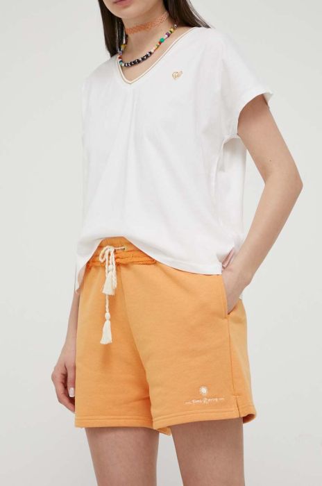 Шорти Femi Stories жіночі колір помаранчевий однотонні середня посадка Шорти Femi Stories жіночі колір помаранчевий однотонні середня посадка