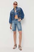 Джинсові шорти Miss Sixty жіночі однотонні висока посадка колір блакитний (3220769)