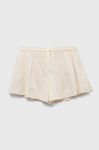 Дитячі шорти United Colors of Benetton колір бежевий однотонні регульована талія