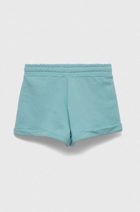 Дитячі бавовняні шорти United Colors of Benetton колір бірюзовий однотонні регульована талія (3234451)