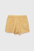 Бавовняні дитячі шорти United Colors of Benetton колір бежевий однотонні регульована талія Бавовняні дитячі шорти United Colors of Benetton колір бежевий однотонні регульована талія