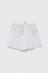 Дитячі бавовняні шорти United Colors of Benetton колір білий однотонні регульована талія (3279792)