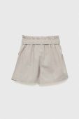 Дитячі лляні шорти United Colors of Benetton колір бежевий однотонні