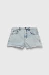 Дитячі джинсові шорти United Colors of Benetton однотонні колір блакитний Дитячі джинсові шорти United Colors of Benetton однотонні колір блакитний