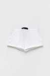 Дитячі бавовняні шорти Sisley колір білий з принтом регульована талія