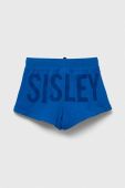 Дитячі бавовняні шорти Sisley колір синій з принтом регульована талія