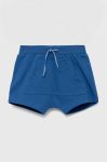 Бавовняні дитячі шорти United Colors of Benetton однотонні регульована талія колір блакитний