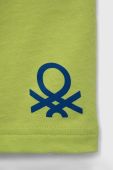 Дитячі бавовняні шорти United Colors of Benetton колір зелений однотонні регульована талія