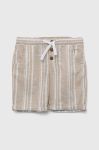 Дитячі бавовняні шорти United Colors of Benetton колір бежевий візерунок регульована талія (3283080)