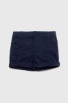 Дитячі бавовняні шорти United Colors of Benetton колір синій однотонні