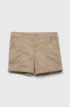 Дитячі бавовняні шорти United Colors of Benetton колір бежевий однотонні (3285818)