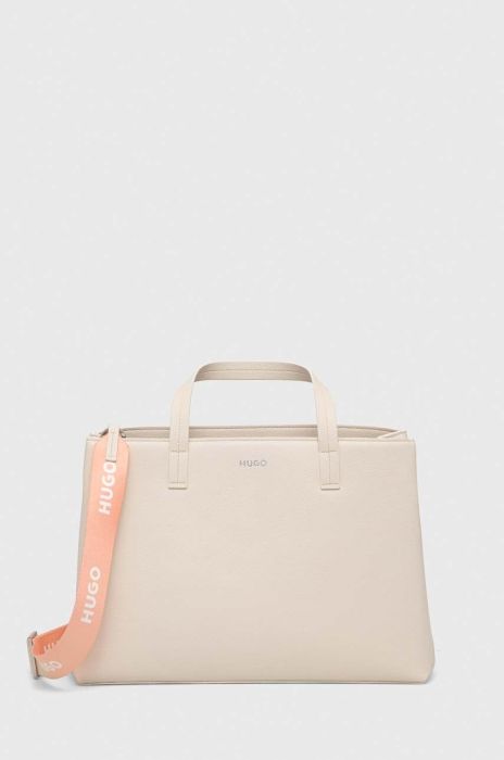 Сумочка HUGO колір бежевий Сумочка HUGO колір бежевий