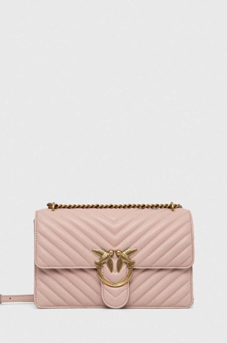 Шкіряна сумочка Pinko колір рожевий (2930004)