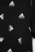 Дитяча бавовняна футболка adidas U BLUV TEE колір чорний візерунок
