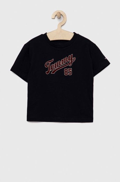 Дитяча бавовняна футболка Tommy Hilfiger колір синій з принтом (2891433) Дитяча бавовняна футболка Tommy Hilfiger колір синій з принтом (2891433)