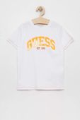 Дитяча футболка Guess колір білий меланж (2883294) Дитяча футболка Guess колір білий меланж (2883294)
