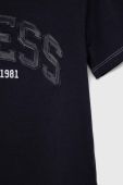 Дитяча футболка Guess колір синій меланж (2883309) Дитяча футболка Guess колір синій меланж (2883309)