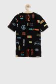 Дитяча бавовняна футболка Guess колір чорний візерунок (2857083) Дитяча бавовняна футболка Guess колір чорний візерунок (2857083)