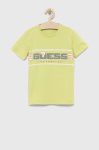 Дитяча бавовняна футболка Guess колір зелений з принтом (3015504) Дитяча бавовняна футболка Guess колір зелений з принтом (3015504)