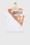 Дитяча бавовняна футболка Guess колір білий з принтом (2937603) Дитяча бавовняна футболка Guess колір білий з принтом (2937603)