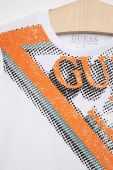 Дитяча бавовняна футболка Guess колір білий з принтом (2937603)