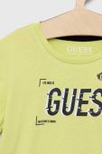 Дитяча бавовняна футболка Guess колір зелений з принтом (2940254) Дитяча бавовняна футболка Guess колір зелений з принтом (2940254)